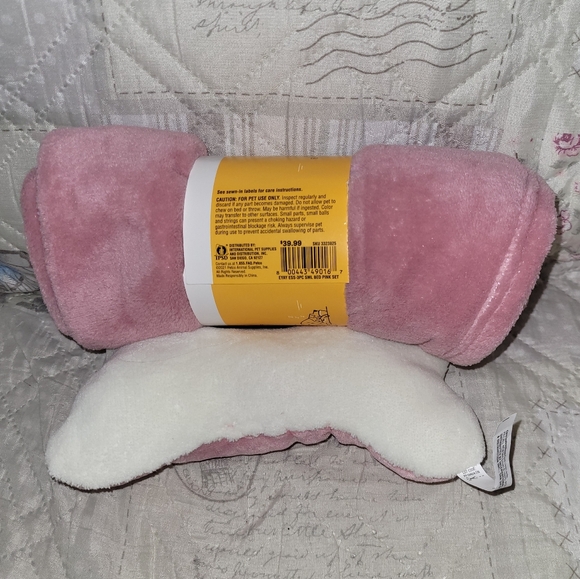 Petco Essentials Blush Pink Small Pet Bed Blanket & Plush Squeaky Toy (2 sets) - Picture 3 of 7